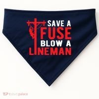 Save A Fuse Blow A Lineman Funny Lineman USA-Made Doggie Bandana thumb 0