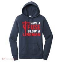 Save A Fuse Blow A Lineman Funny Lineman Women's Hoodie thumb 0