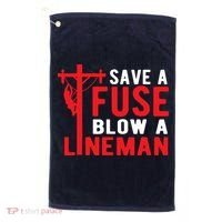 Save A Fuse Blow A Lineman Funny Lineman Golf Towel thumb 0
