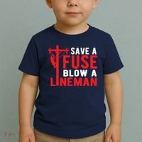 Save A Fuse Blow A Lineman Funny Lineman Toddler T-Shirt thumb 2