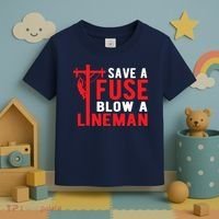 Save A Fuse Blow A Lineman Funny Lineman Toddler T-Shirt thumb 3