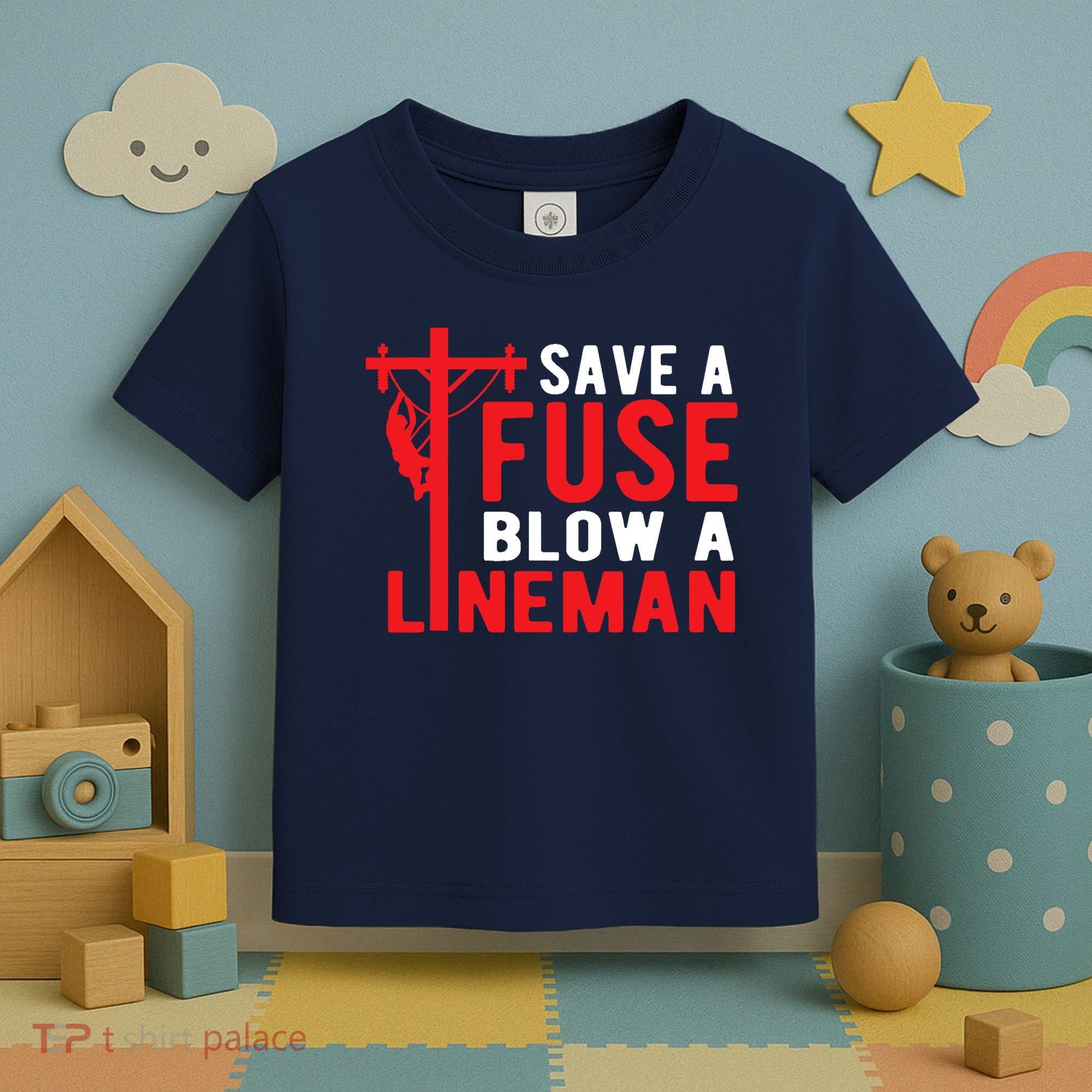 Save A Fuse Blow A Lineman Funny Lineman Toddler T-Shirt