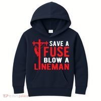 Save A Fuse Blow A Lineman Funny Lineman Kids Hoodie thumb 0