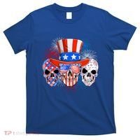 Skull American Flag 4th Of July Patriotic Usa Funny Great Gift T-Shirt thumb 0