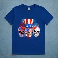 Skull American Flag 4th Of July Patriotic Usa Funny Great Gift T-Shirt thumb 5