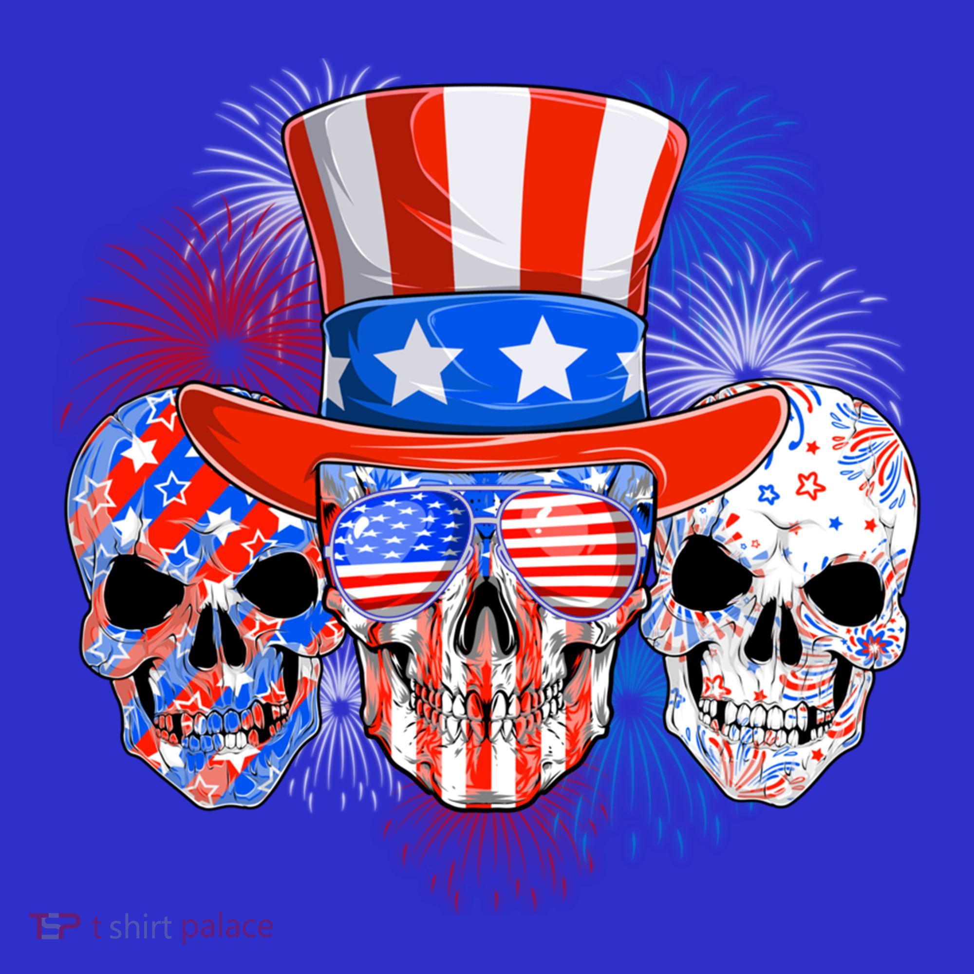 Skull American Flag 4th Of July Patriotic Usa Funny Great Gift Women's Tank Top