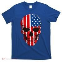 Skull American Flag 4th Of July Usa Patriotic Merica Skull Cool Gift T-Shirt thumb 0