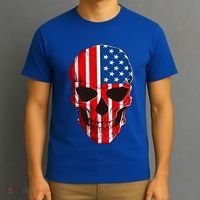 Skull American Flag 4th Of July Usa Patriotic Merica Skull Cool Gift T-Shirt thumb 3