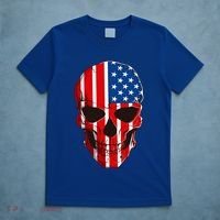 Skull American Flag 4th Of July Usa Patriotic Merica Skull Cool Gift T-Shirt thumb 5