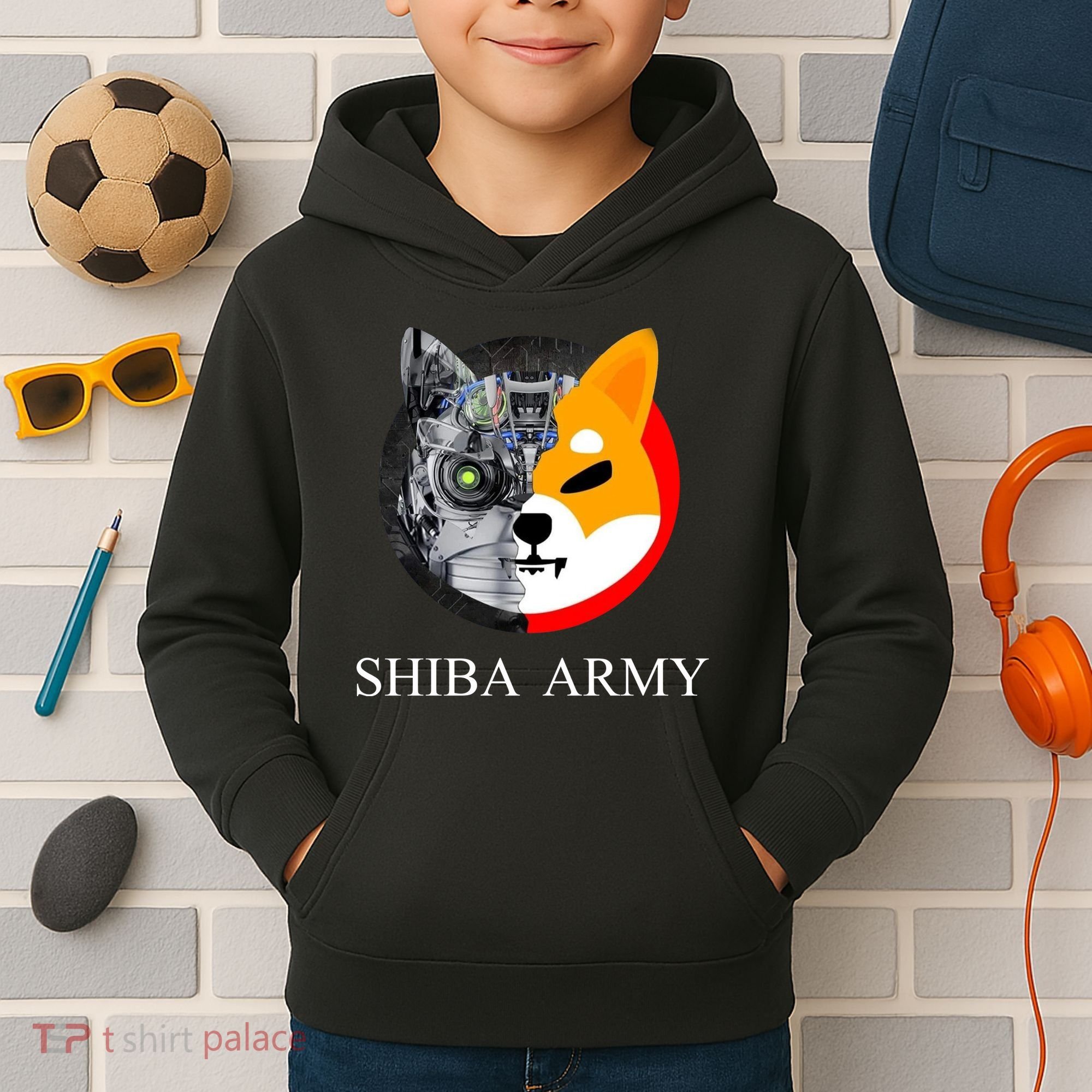 Shiba Army Fox Logo Terminator Kids Hoodie