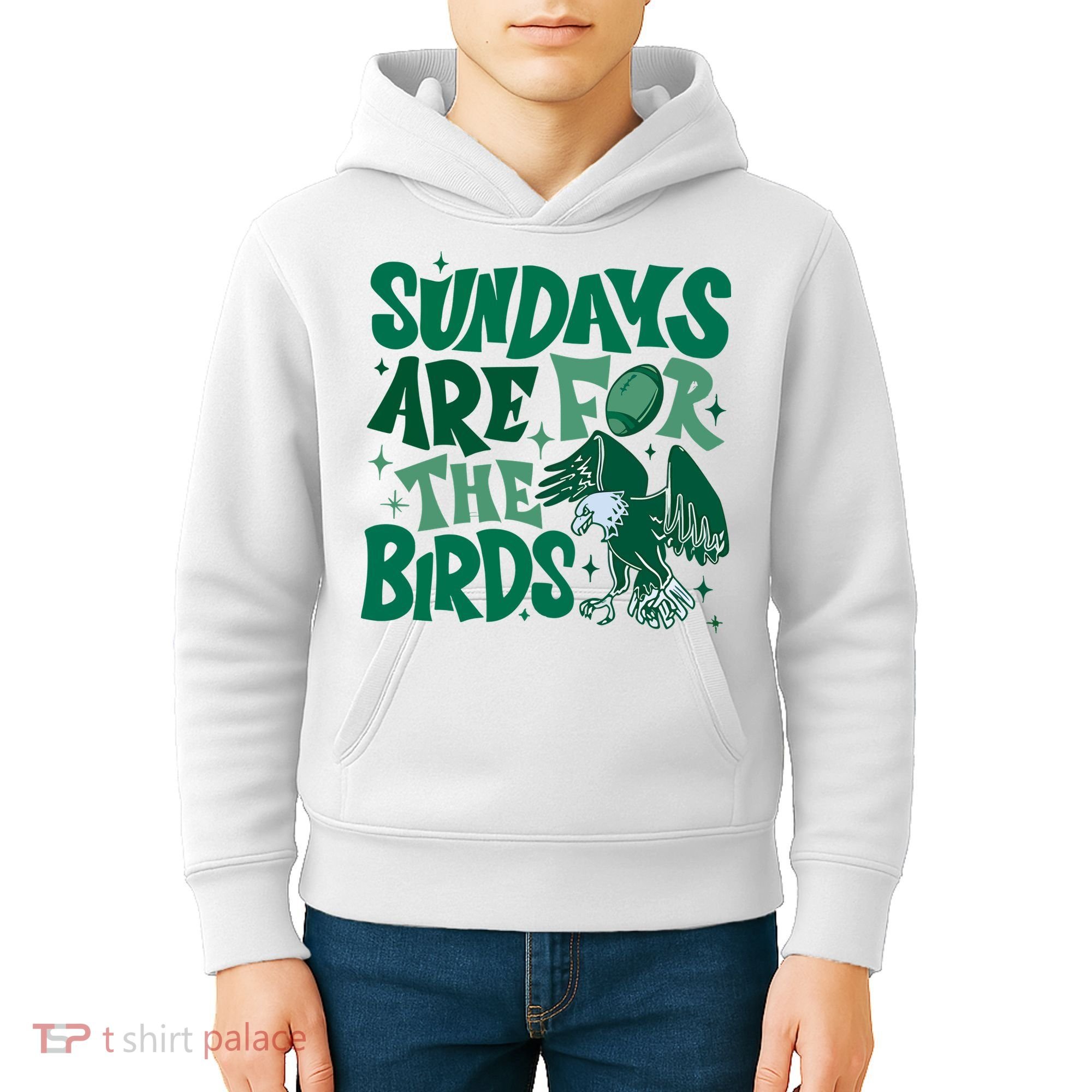 Sundays Are For The Birds Eagles Football Kids Hoodie