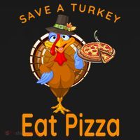 Save A Funny Turkey Pilgrim Eat Pizza Adult Vegan Gift Ornament thumb 1