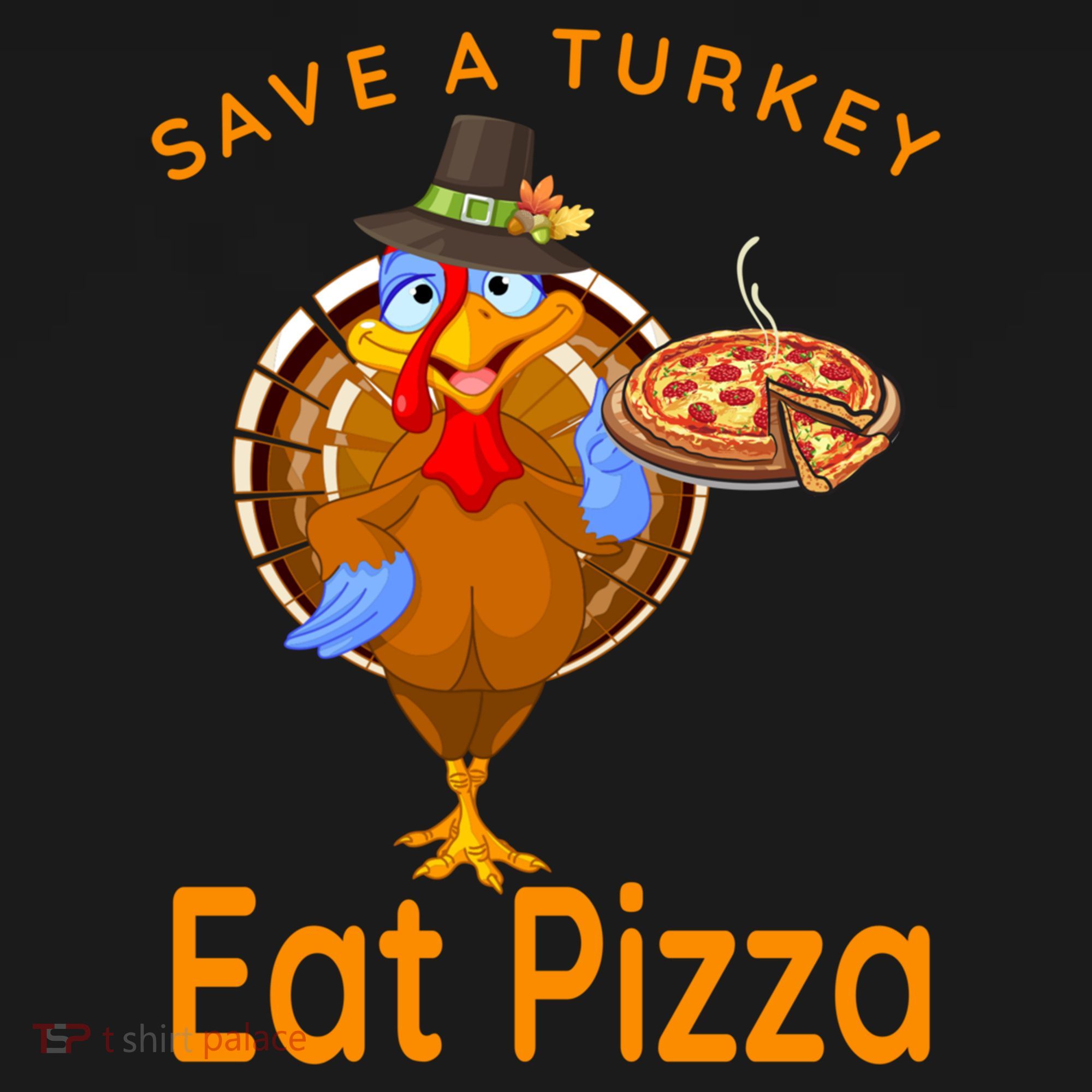 Save A Funny Turkey Pilgrim Eat Pizza Adult Vegan Gift Ornament