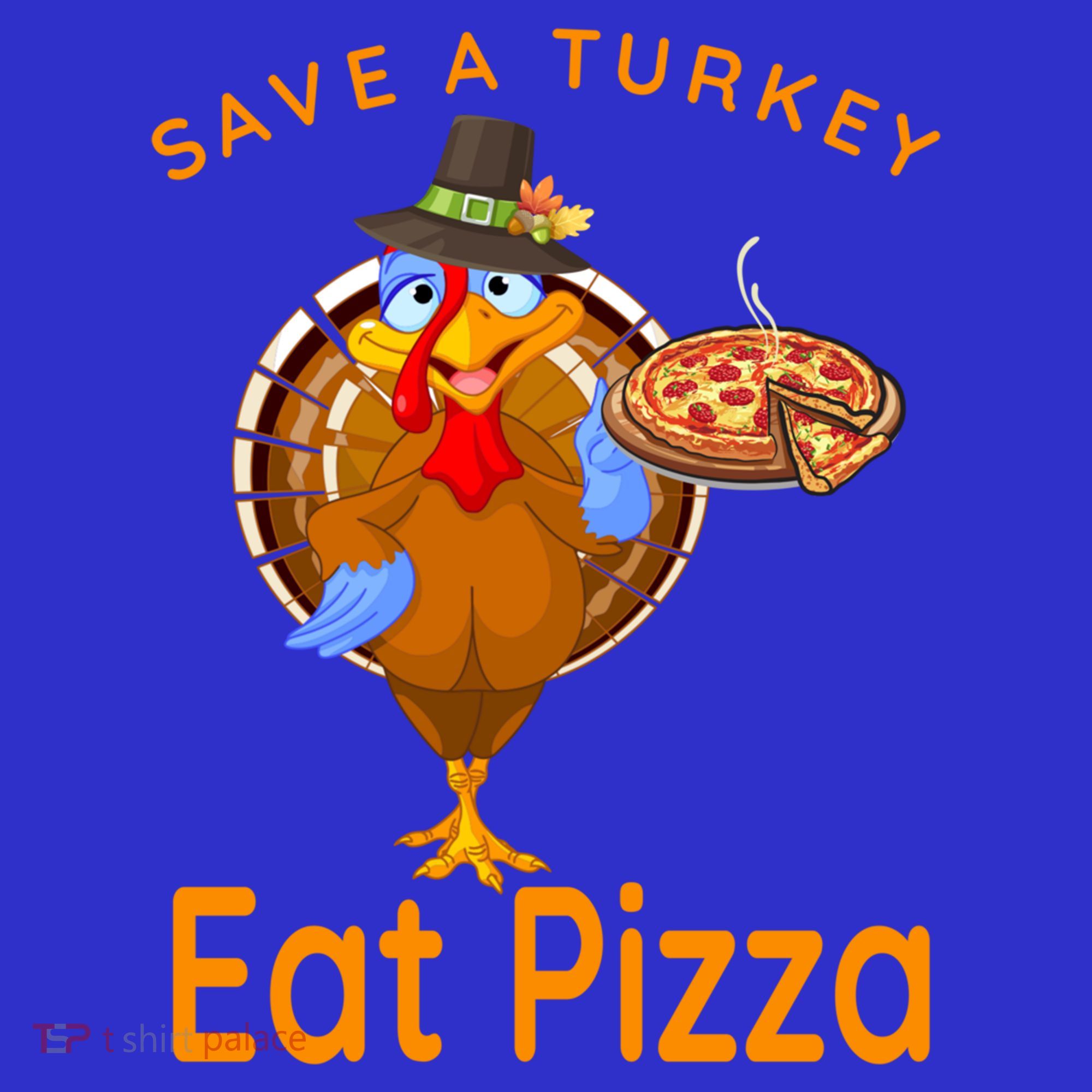 Save A Funny Turkey Pilgrim Eat Pizza Adult Vegan Gift Polo