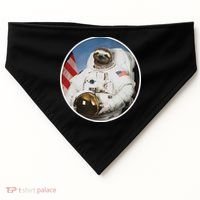 Sloth Astronau, Funny Sloth Gift Outer Space USA-Made Doggie Bandana thumb 0