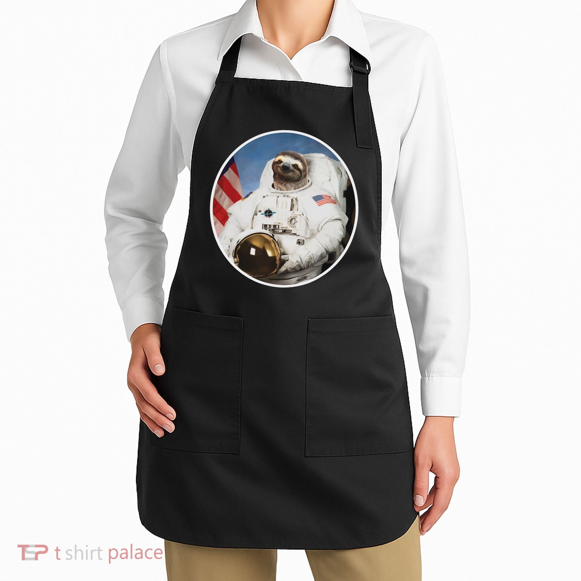Sloth Astronau, Funny Sloth Gift Outer Space Apron