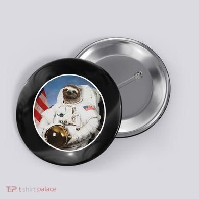 Sloth Astronau, Funny Sloth Gift Outer Space Button