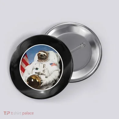 Sloth Astronau, Funny Sloth Gift Outer Space Button