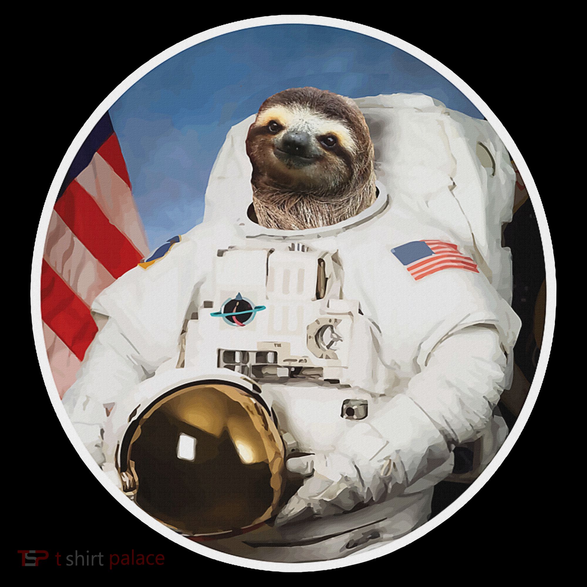 Sloth Astronau, Funny Sloth Gift Outer Space Button