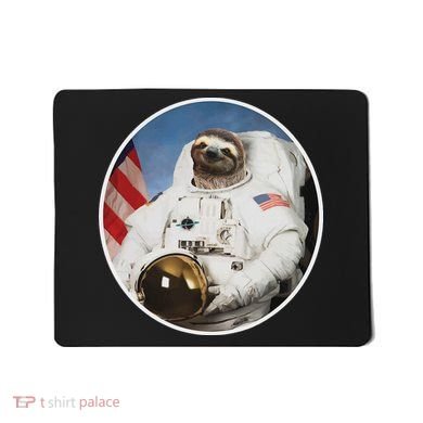 Sloth Astronau, Funny Sloth Gift Outer Space Mousepad