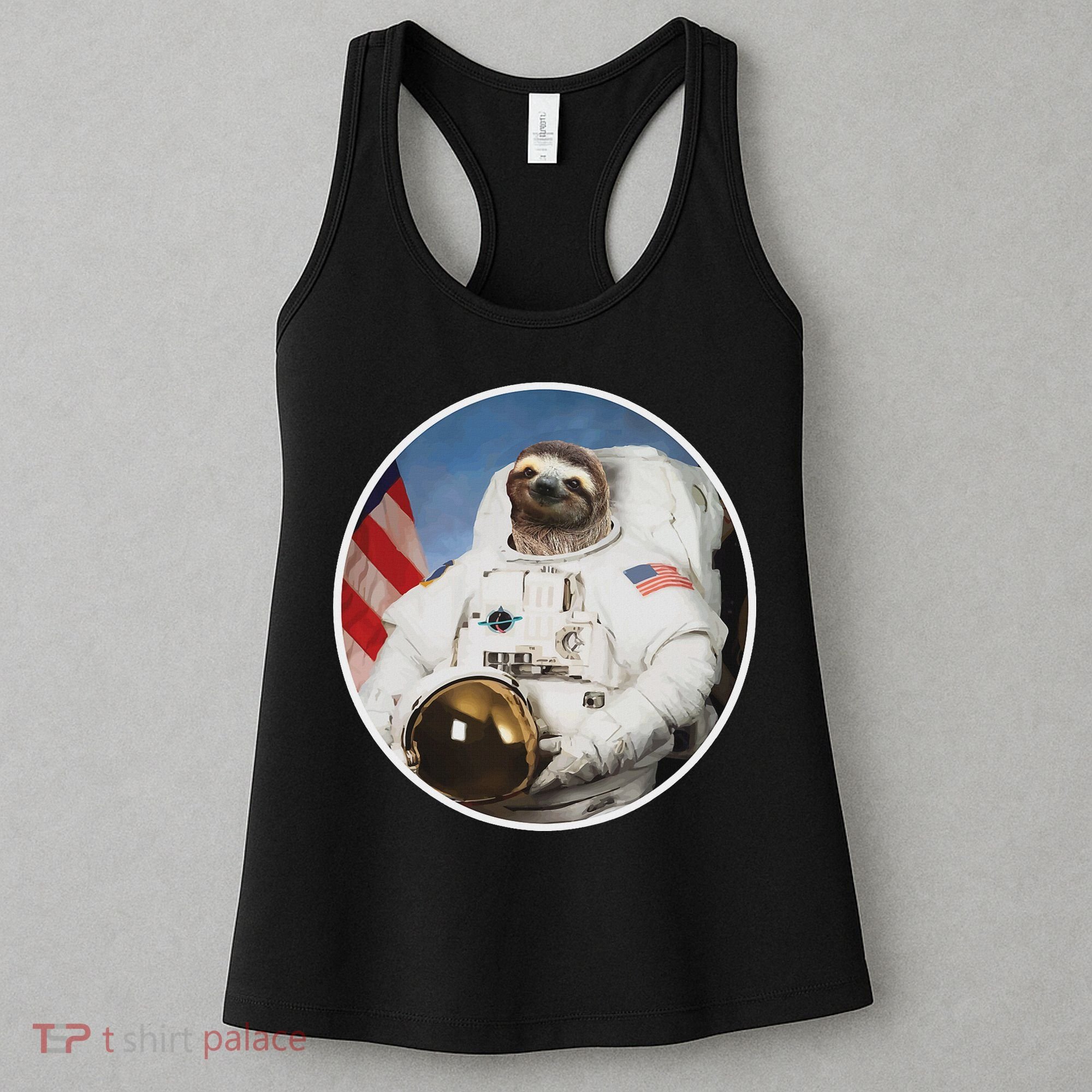 Sloth Astronau, Funny Sloth Gift Outer Space Women's Tank Top