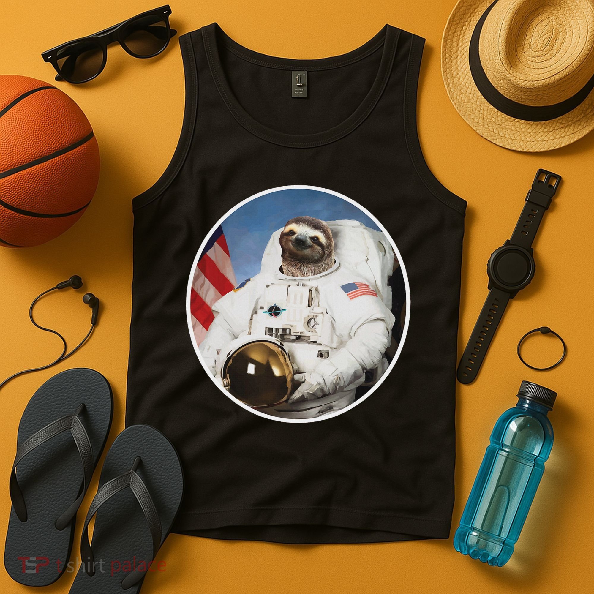 Sloth Astronau, Funny Sloth Gift Outer Space Tank Top
