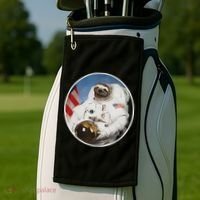 Sloth Astronau, Funny Sloth Gift Outer Space Golf Towel thumb 2