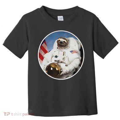 Sloth Astronau, Funny Sloth Gift Outer Space Toddler T-Shirt