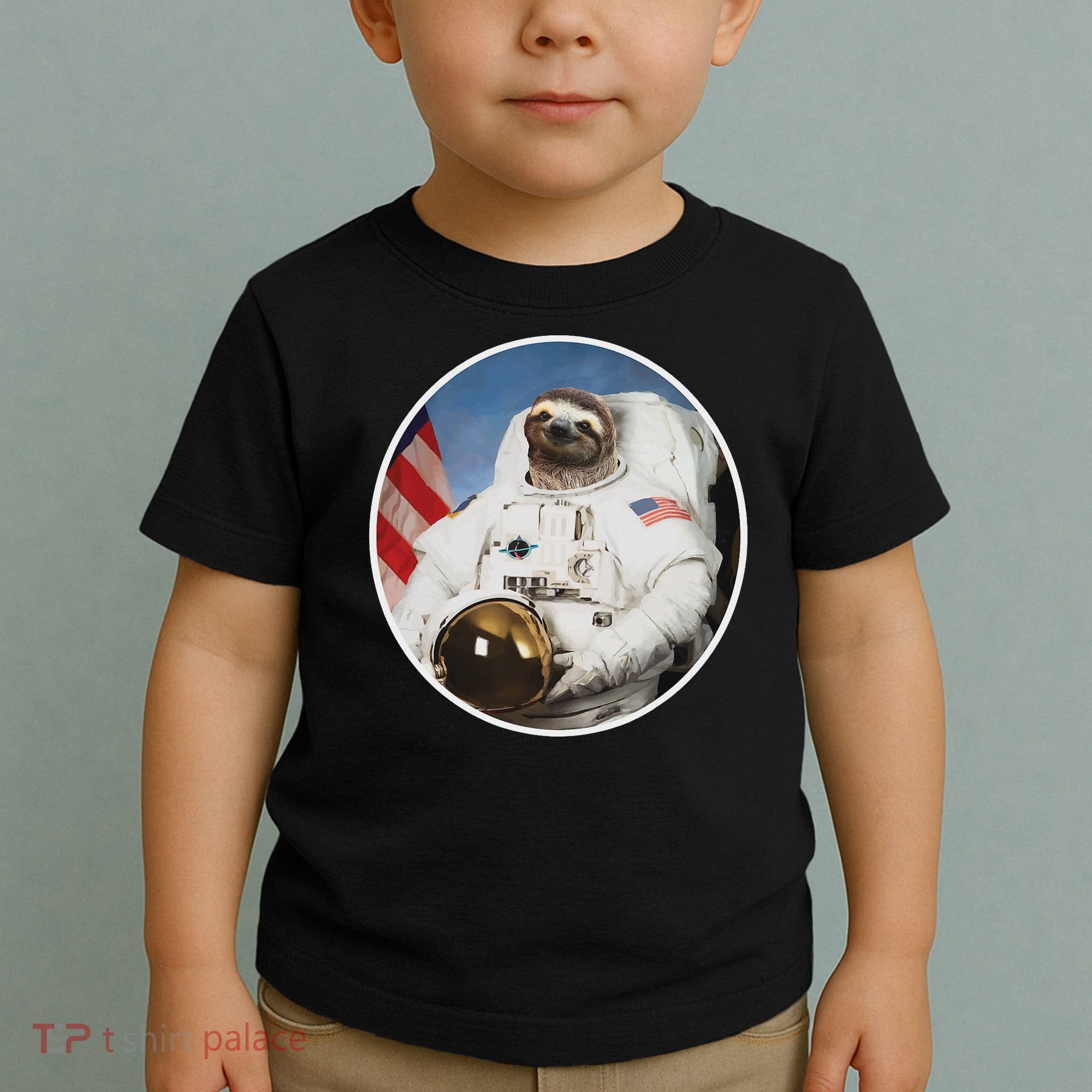 Sloth Astronau, Funny Sloth Gift Outer Space Toddler T-Shirt