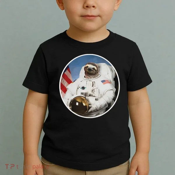 Sloth Astronau, Funny Sloth Gift Outer Space Toddler T-Shirt