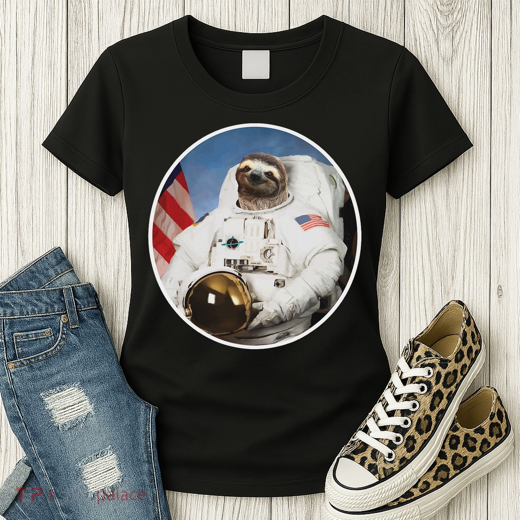 Sloth Astronau, Funny Sloth Gift Outer Space Women's T-Shirt