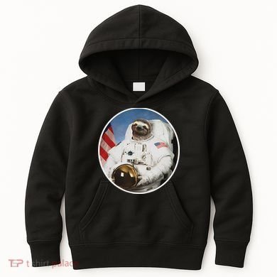 Sloth Astronau, Funny Sloth Gift Outer Space Kids Hoodie