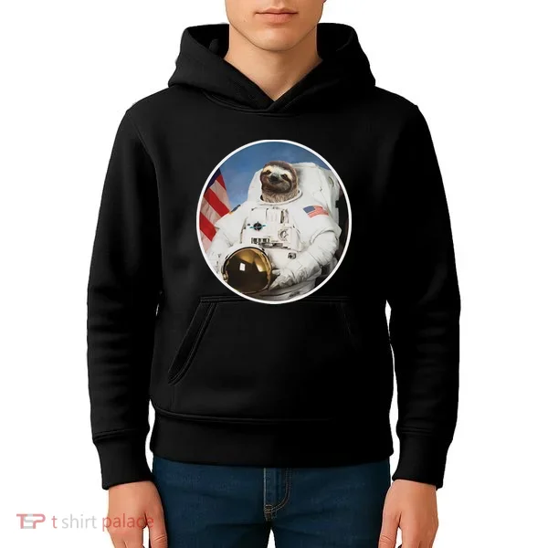 Sloth Astronau, Funny Sloth Gift Outer Space Kids Hoodie