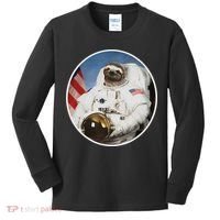 Sloth Astronau, Funny Sloth Gift Outer Space Kids Long Sleeve Shirt thumb 0