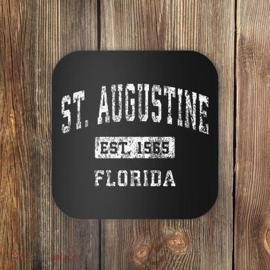 St. Augustine Florida Fl Vintage Established Coaster