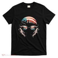 Swimmer American Flag Patriotic Usa Swim Team Swimming T-Shirt thumb 0