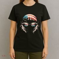 Swimmer American Flag Patriotic Usa Swim Team Swimming T-Shirt thumb 4