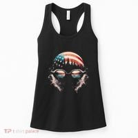 Swimmer American Flag Patriotic Usa Swim Team Swimming Women's Tank Top thumb 0