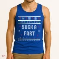 Suck A Fart Inappropriate Christmas Ugly Great Gift Tank Top thumb 3