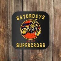 Saturdays Are For Supercross Dirt Bike Mx Racing Biker Coaster thumb 0