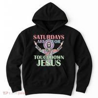 Saturdays Are For Touchdown Jesus Christian Hoodie thumb 0