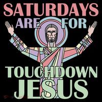 Saturdays Are For Touchdown Jesus Christian Sweatshirt thumb 3