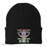 Saturdays Are For Touchdown Jesus Christian Beanie thumb 0