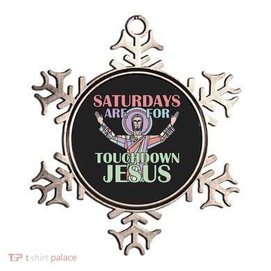 Saturdays Are For Touchdown Jesus Christian Ornament