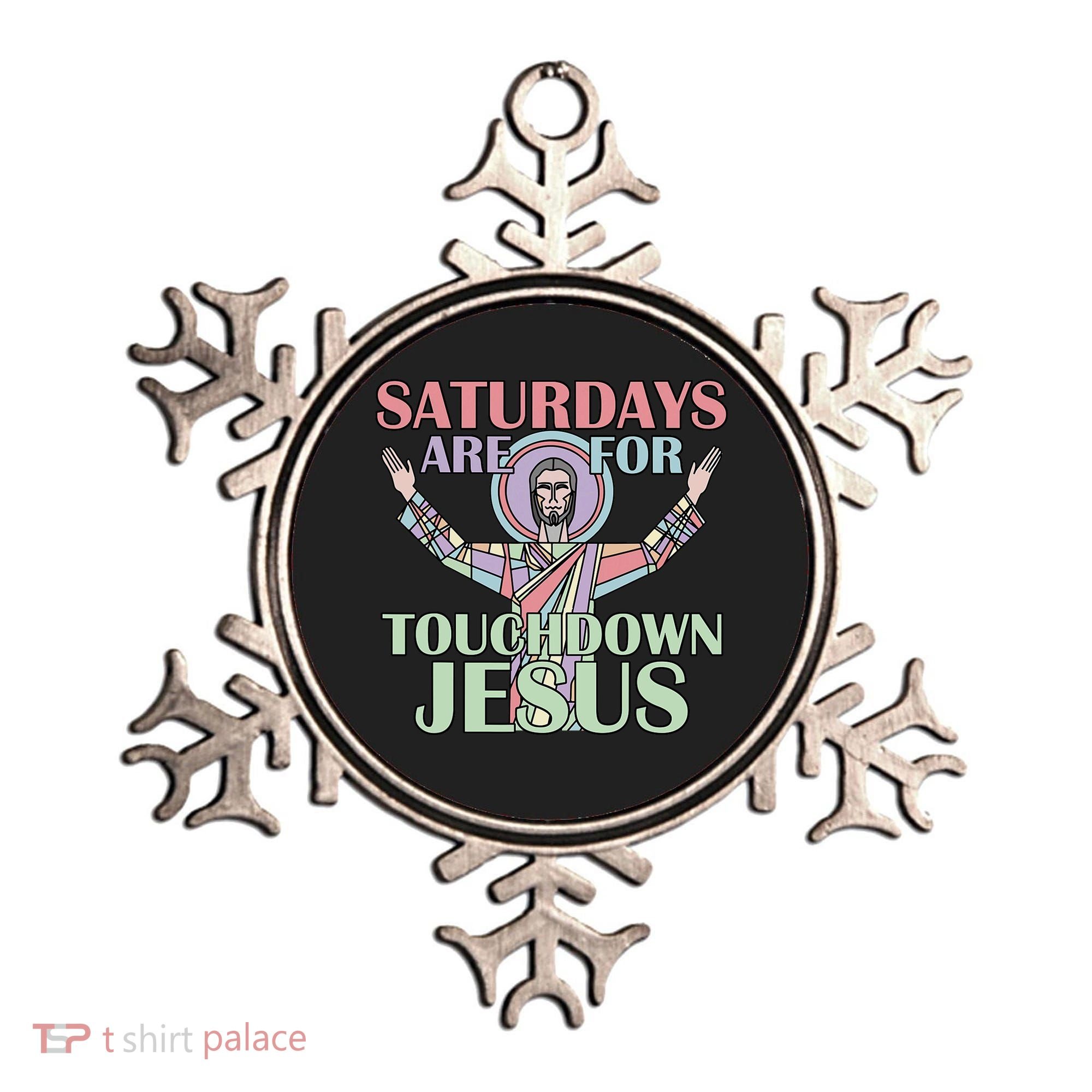Saturdays Are For Touchdown Jesus Christian Ornament