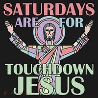 Saturdays Are For Touchdown Jesus Christian Ornament thumb 1