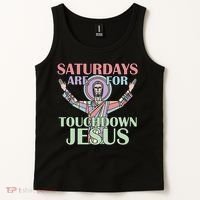 Saturdays Are For Touchdown Jesus Christian Tank Top thumb 2