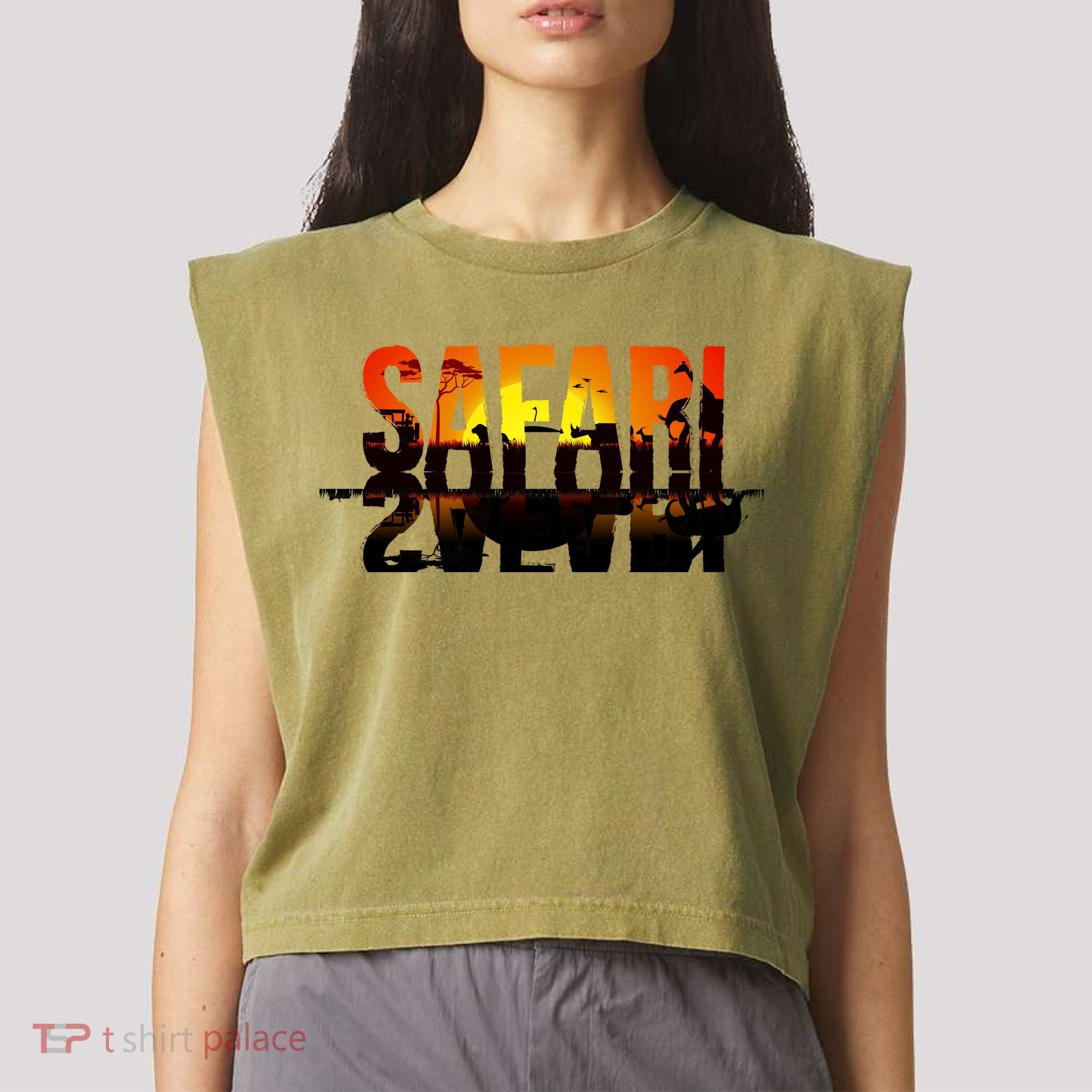Safari Animal Kingdom Garment-Dyed Women's Muscle Tee