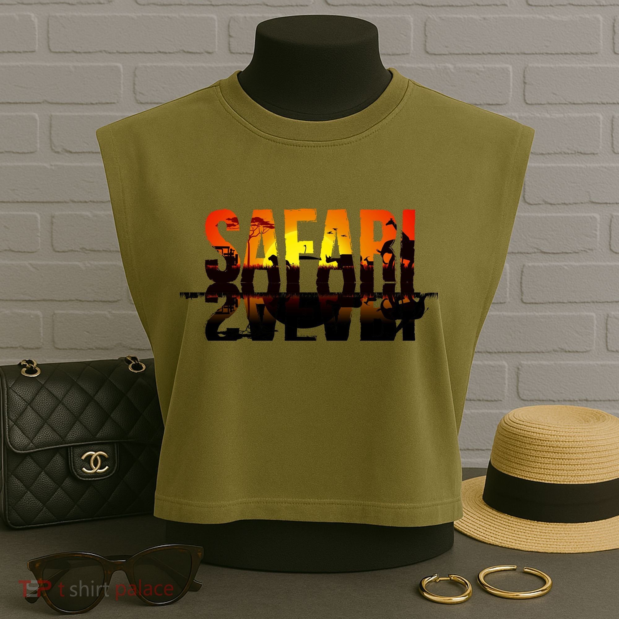 Safari Animal Kingdom Garment-Dyed Women's Muscle Tee