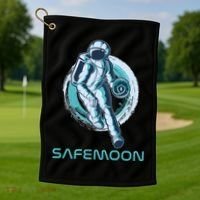 Safemoon Blockchain Cryptocurrency Astronaut Basketball Golf Towel thumb 1